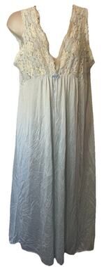 VTG 90s Romantic Moods Baby blue lace nightgown Slip Dress sleeveless Coquette M